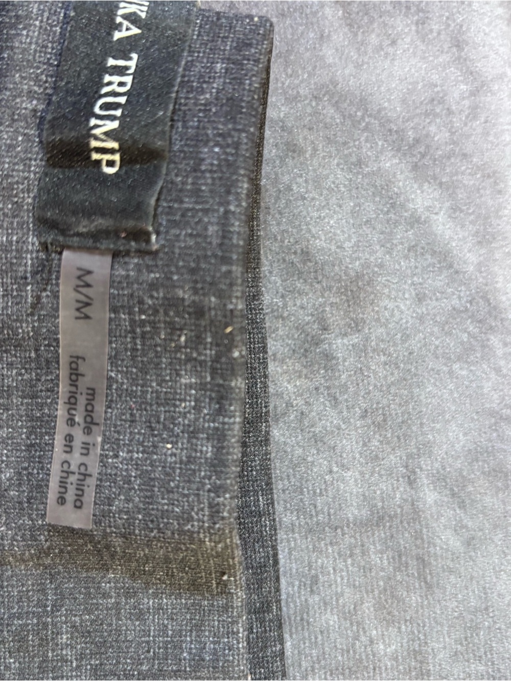 Ivanka Trump Dark Gray Heather Knit Pant with Logo Plate